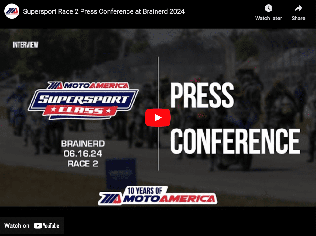 Read more about the article Video: Supersport Race Two Press Conference From Brainerd International Raceway